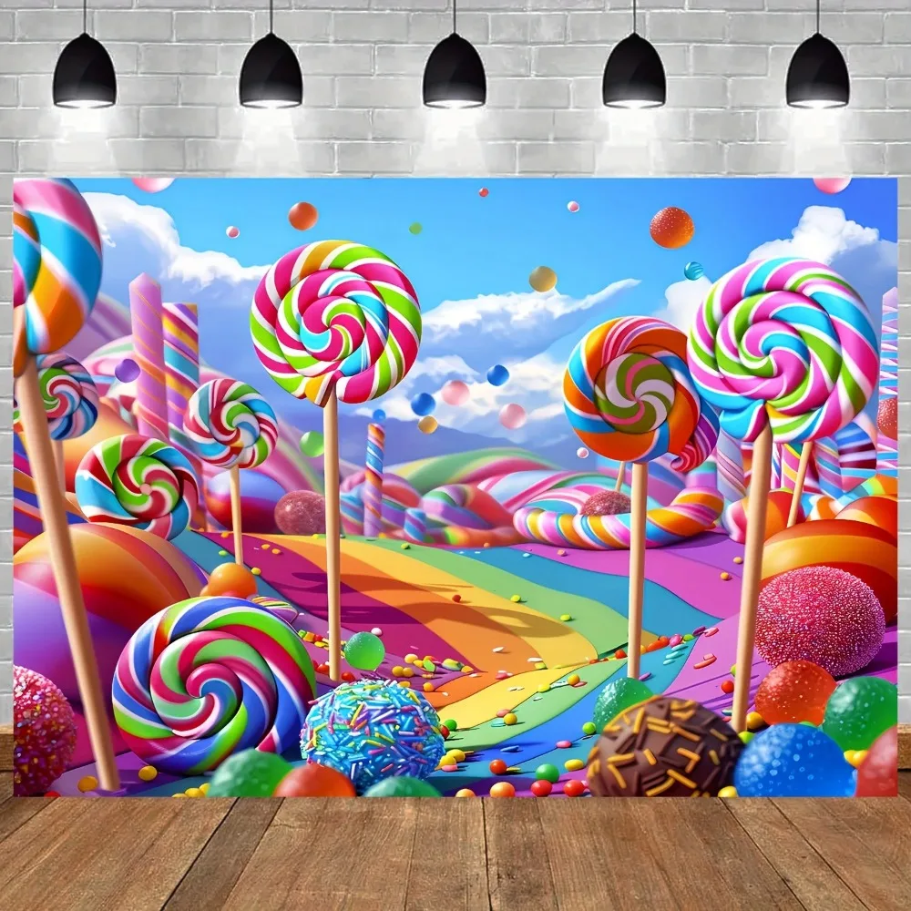 Candy Land Theme Background, Candy Land Background, Gingerbread Party Backdrop, Shower Birthday Decoration Photography Backdrop