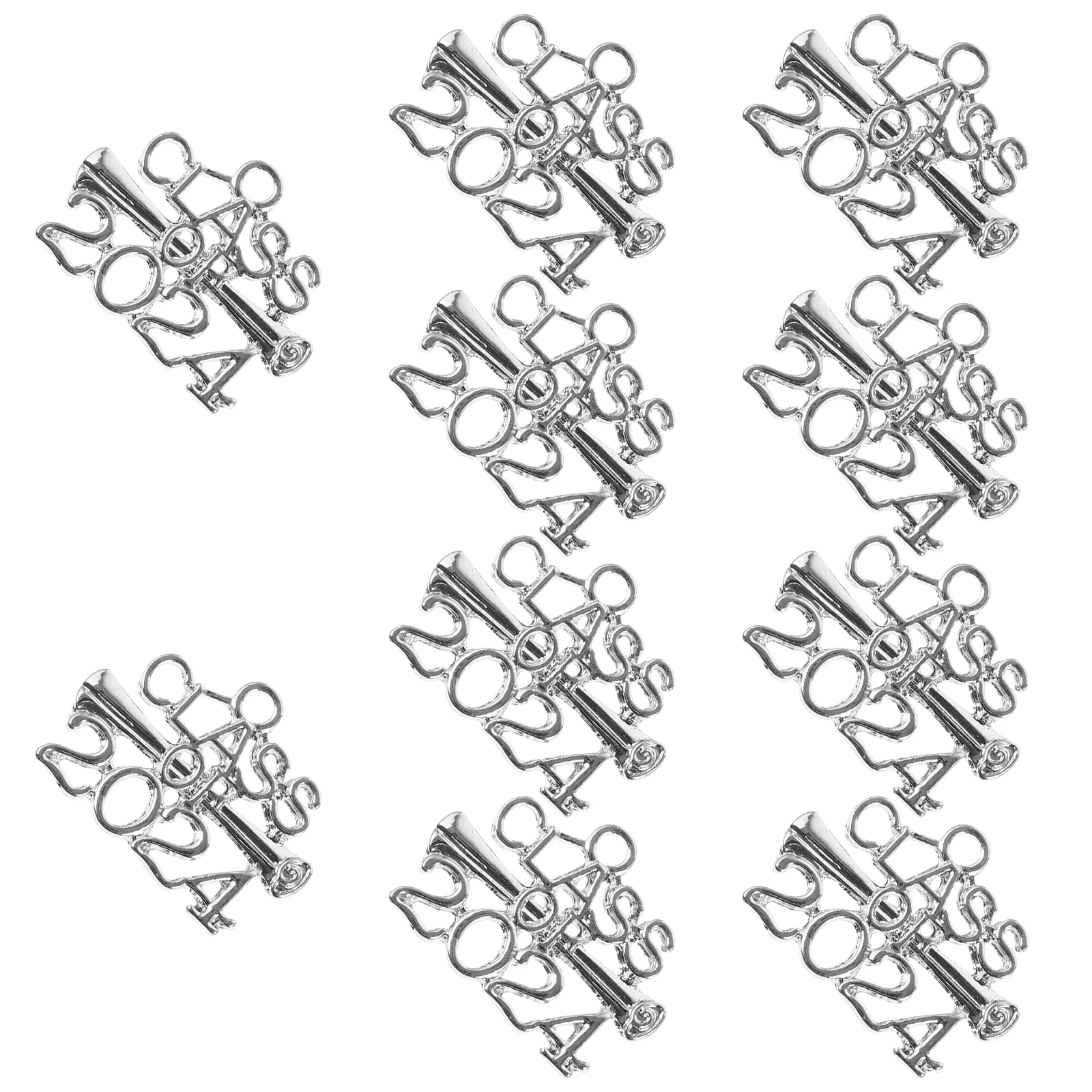 

10Pcs Alloy Jewelry Charms Class of 2024 Pendants for Necklace Bracelet Earring Craft Supplies