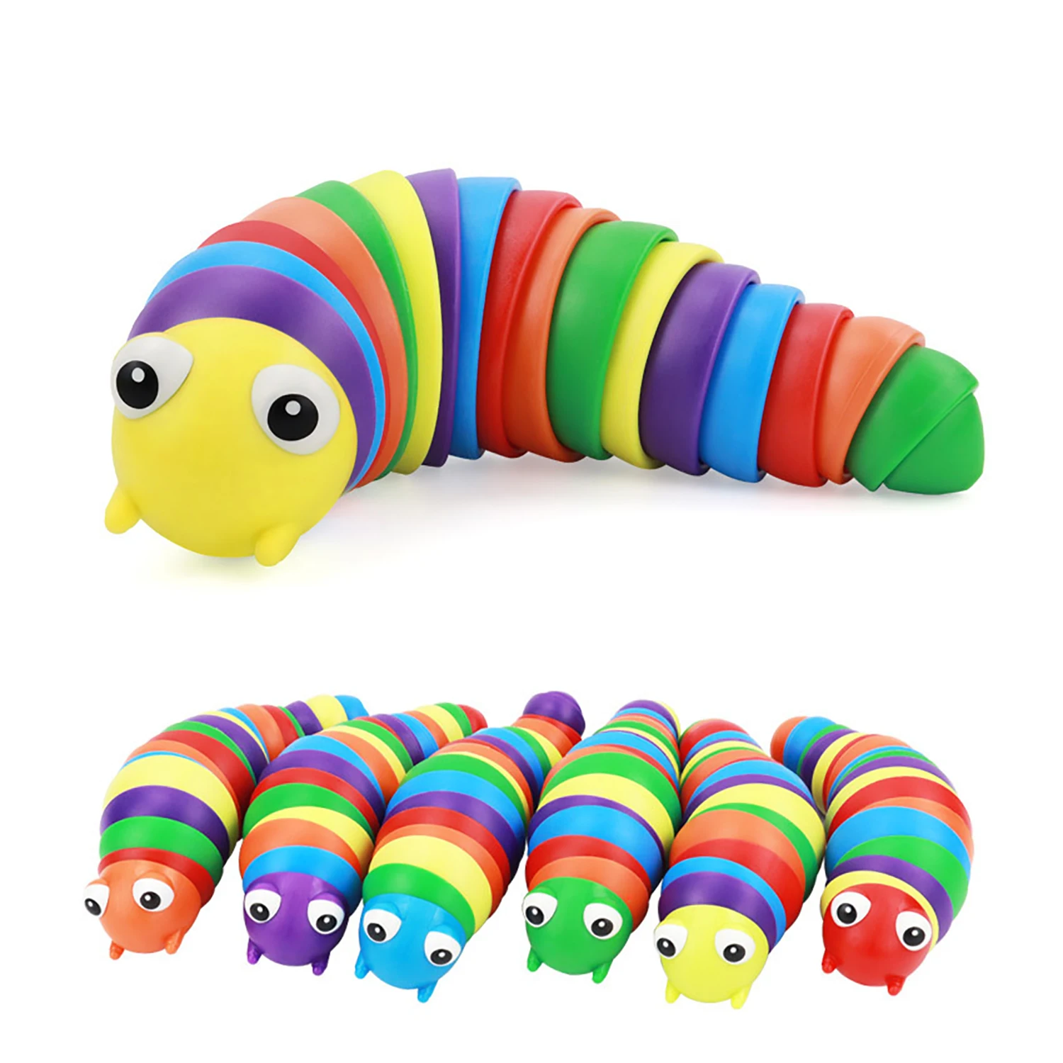 Fidget Slug Toy for children 17cm 3D Colorful Sensory Slug Relieves Fun Decompression Toy Creative Twist Caterpillar Fidget Toys