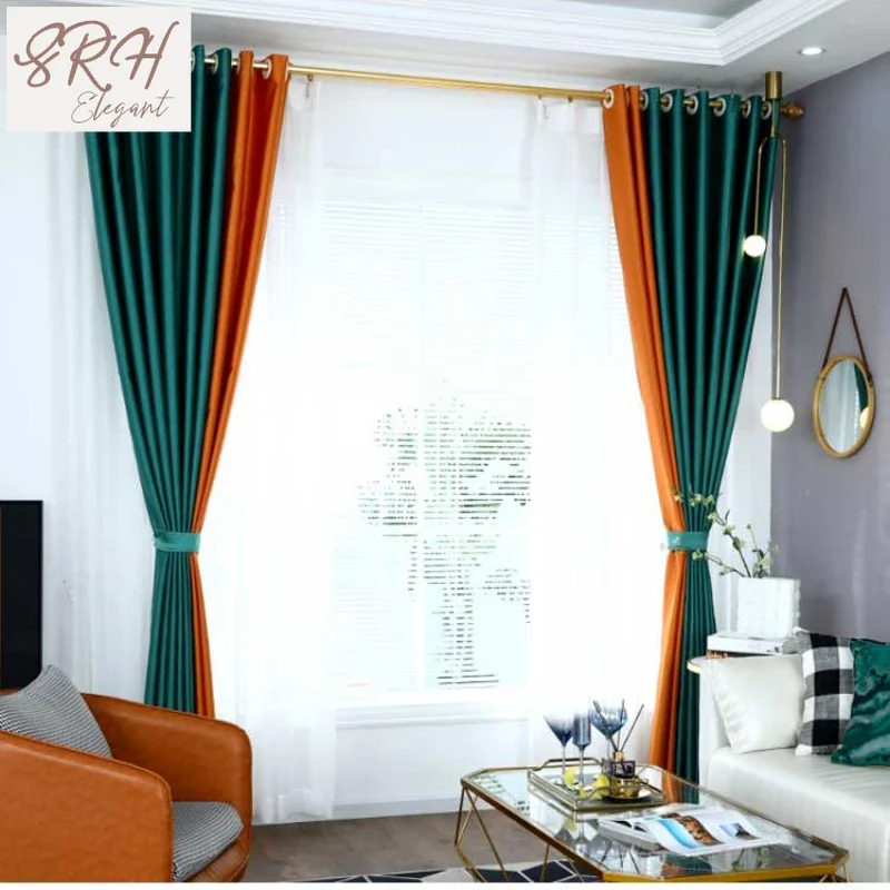 

Modern Nordic Style Curtains Large Area Living Room Sunscreen Drapes Light Luxury Bedroom Thickened Curtain Hotel Blackout Drape