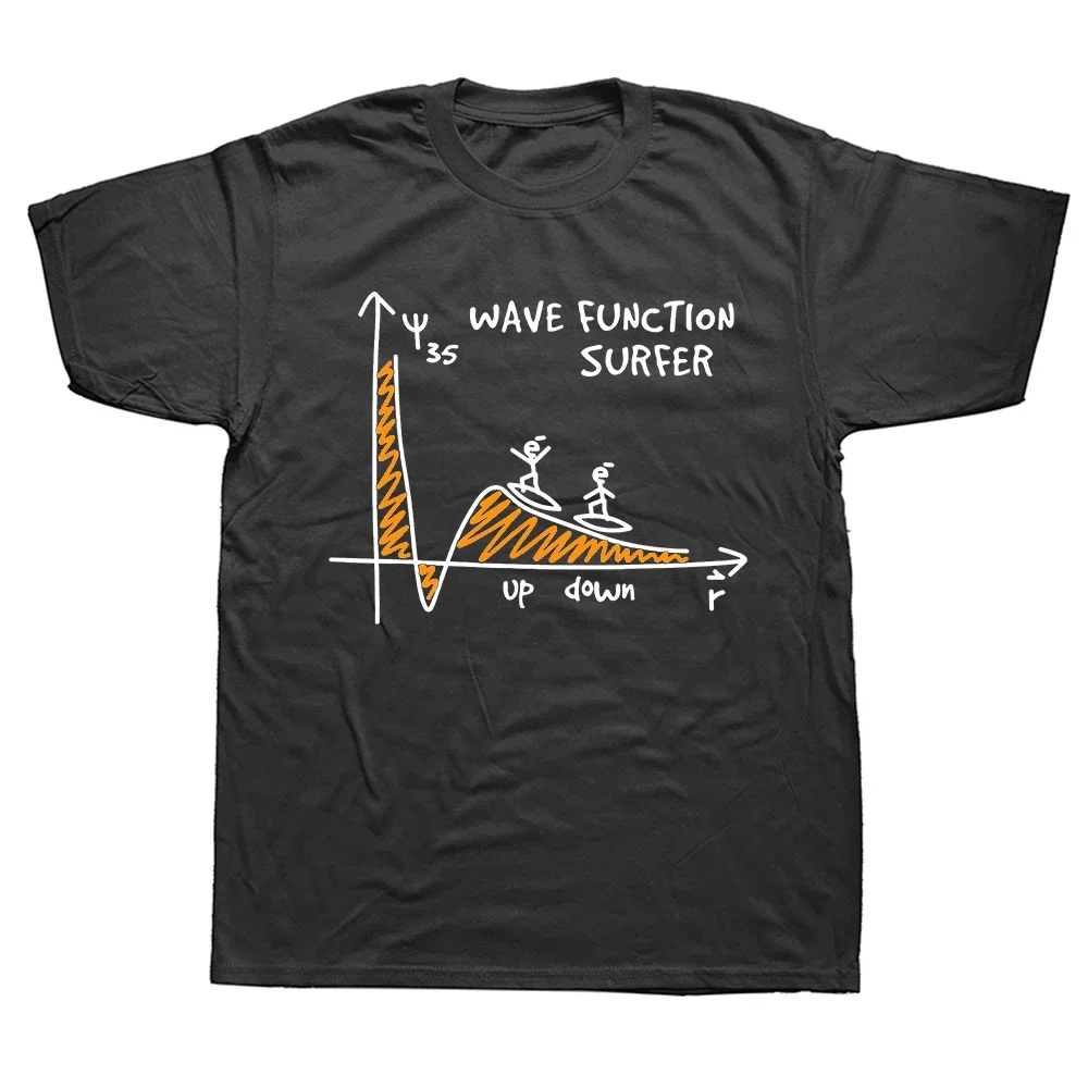 Wave Function Surfer Science Lover Funny Physics Joke T Shirt Summer Grhic Cotton Streetwear Physicist Gifts T-shirt Men