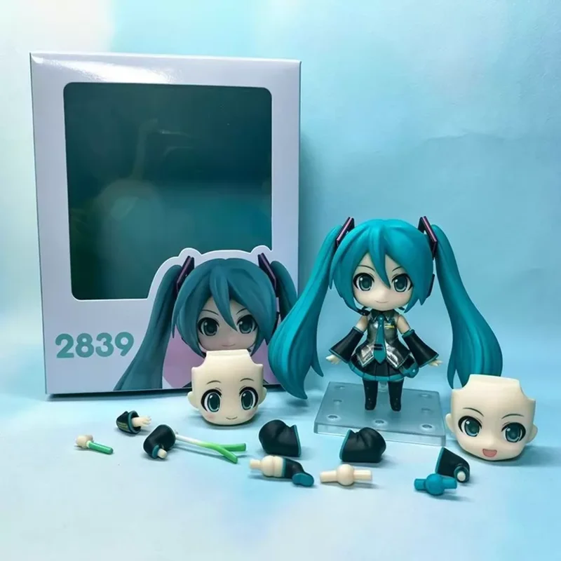 q-初音-2839-変更可能な顔可動アクションフィギュア箱入りかわいいデスクトップ装飾品アニメコレクタブルモデルレプリカ版ギフト