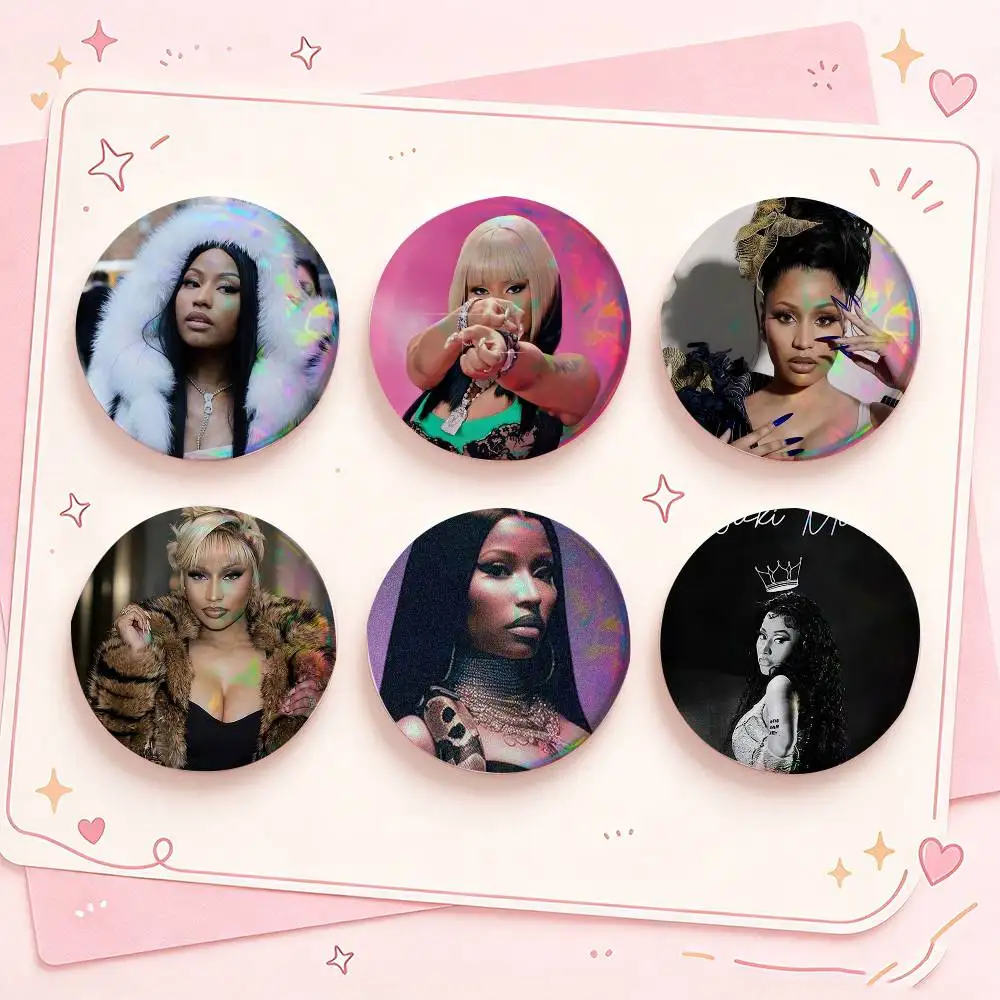 Pink Hip Hop Nicki Minaj Badges Creative Tinplate Button PinsBrooch Badge Clothes Backpack