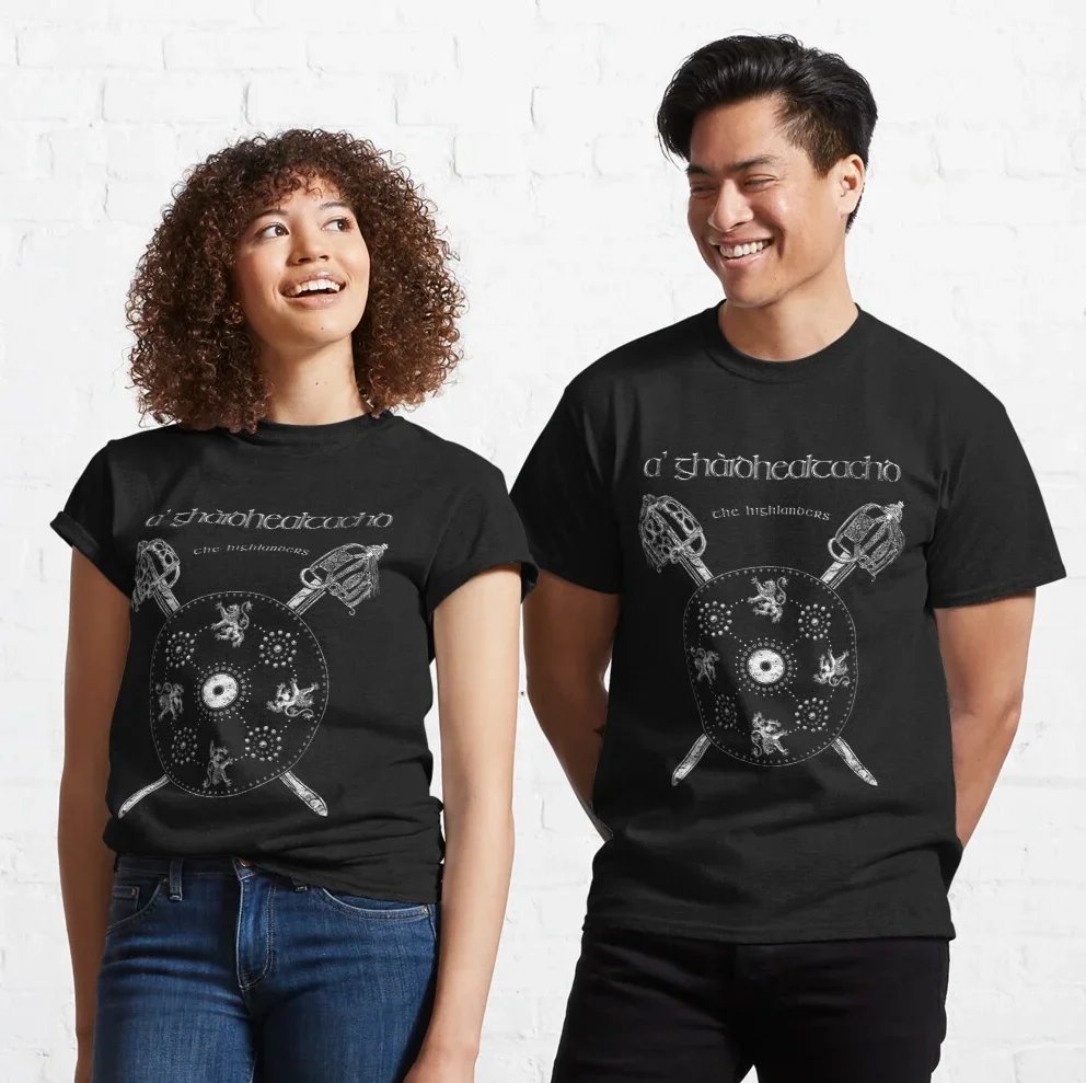 

Vintage Scottish Highland Design T-Shirt New 100% Cotton Short Sleeve O-Neck Harajuku Casual Mens T-shirt Streetwear