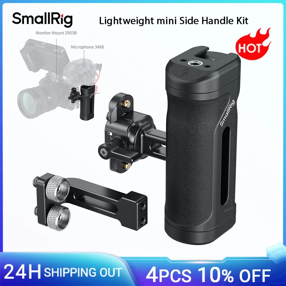 

SmallRig Lightweight Mini Side Handle Kit with 1/4"-20 Threaded Holes & NATO Clamp HandleGrip for Sony for DSLR Camera Cage 5532