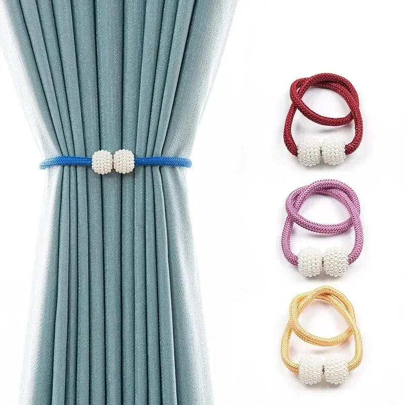 

Classic Small Pearl Magnetic Buckle Simple Non Perforated Curtain Strap Curtain Buckle