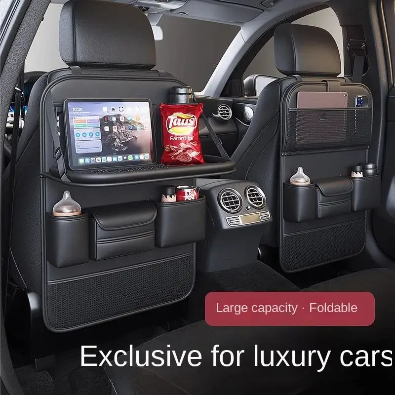 

Universal Auto Car Multi Function Back Seat Storage Organizer Bag With Foldable Table Tray Cup Tissue Holder Storage Pocket