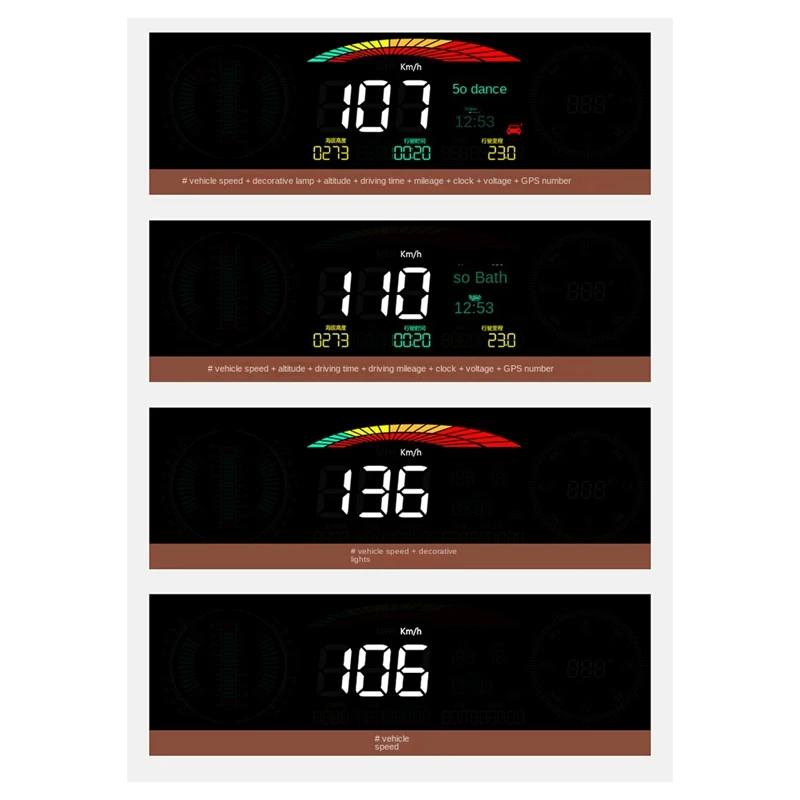 P18 HUD Head Up Display Car 4X4inclinometer Off-Road GPS Tracker Speedometer Gradient Meter Auto Tools For All Car Replacement