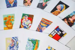 12PCS Mini Diamond Painting Kits - Classical Square Drill Postcards for Beginners, Gifts, and Home Decoration