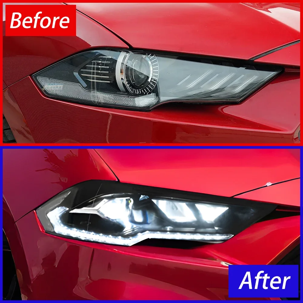 

For Ford Mustang Car Headlights 2018-2023 LED Headlight Assembly Upgrade with Dynamic Flashing Projector Lens Car Accessories