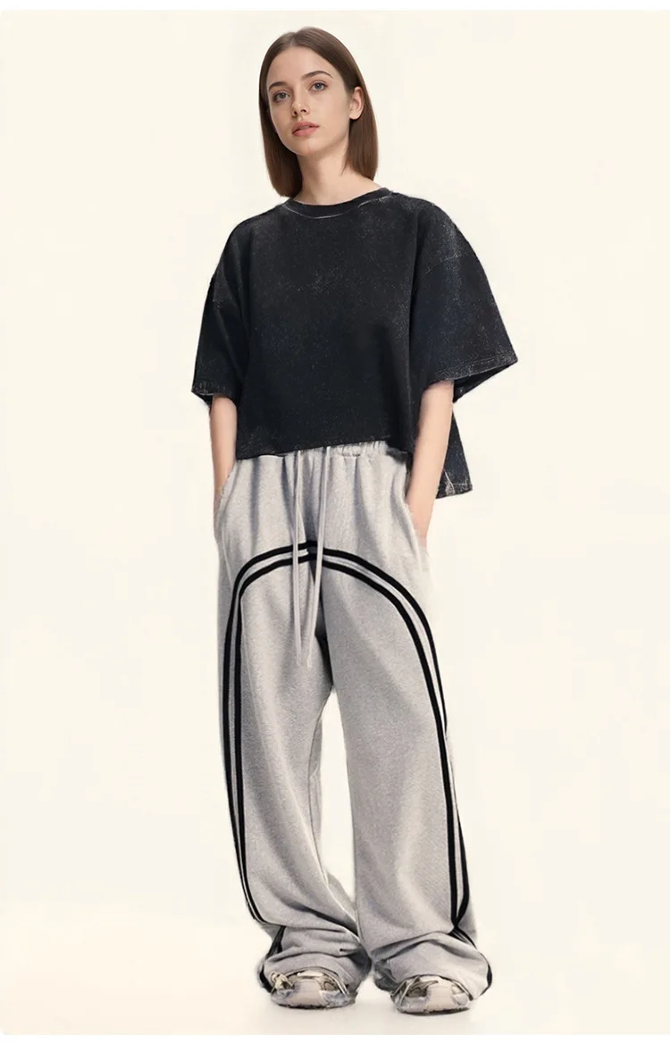 

2026 Spring/Summer Trendy Brand New Spicy Girl's Short Style Loose Round Neck Sports leisure T-shirt for Women