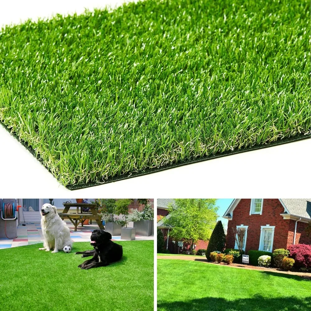 

Artificial Turf 4 Ft X 20 Ft with Drainage, 1.38 Inch Realistic Fake Grass Rug Indoor Outdoor Lawn Landscape, Artificial Turf