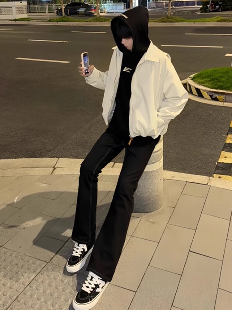 

Bla American High Street Vibe Jeans Мужские прямые брюки CleanFit с микро-расклешенными брюками Молодежные износостойкие повседневные джинсы