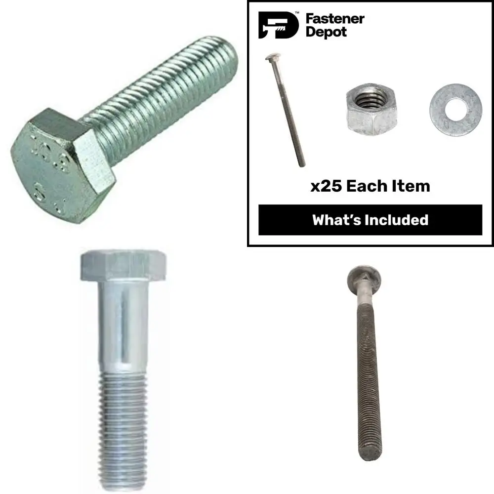 

Оцинкованные винты с шестигранной головкой с крупной резьбой M8-1,25 x 18 мм, 100 шт., полностью резьбовые, DIN 933, метрический класс 8,8