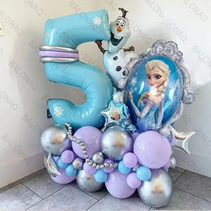 28 pièces Frozen Princess Elsa Ballons en papier d’aluminium Globos Girls Fête d’anniversaire Baby shower Décorations Fournitures d’anniversaire 12 meilleures ventes princesse anniversaire - No 10