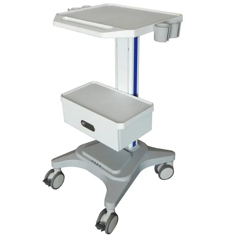 Medical Supply Cart Portable Ultrasound Hospital Laptop Trolley Plastic Furniture Commercial Use  Wooden Case