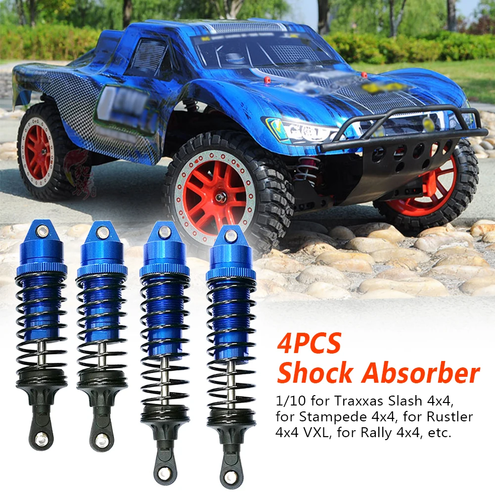 

Передний и задний Алюминиевый амортизатор 4WD 4 шт., амортизатор 1/10 для Traxxas Slash 4x4 Stampede 4x4, нержавеющий 4x4 VXL Rally 4