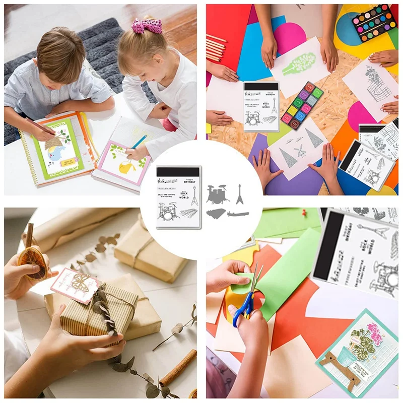 Carimbo e matrizes para fazer cartões, faça você mesmo, scrapbooking, artesanato, cartão de carimbo, decoração de carimbo de silicone para presentes (5589)