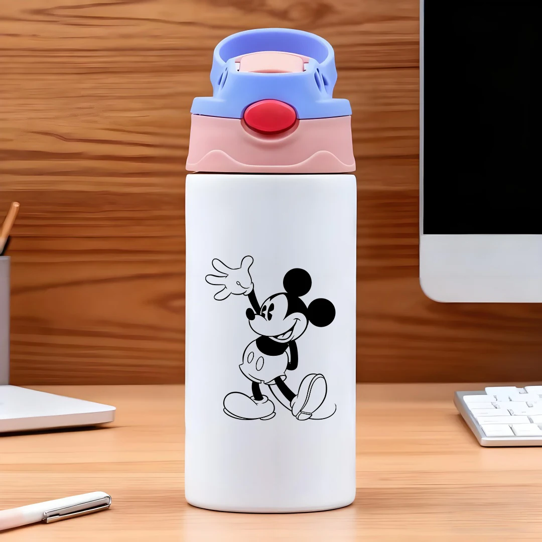 

Disney Mickey Mouse Waving Hello Vacuum Cup 304 Stainless Steel Cartoon Straw Cup Children's Water Cup New Year Gift