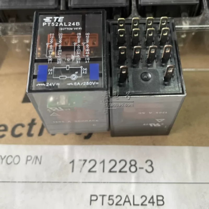 PT52AL24B  Four open, four closed, 14-pin, 6A, 24VDC new relay 1721228-3