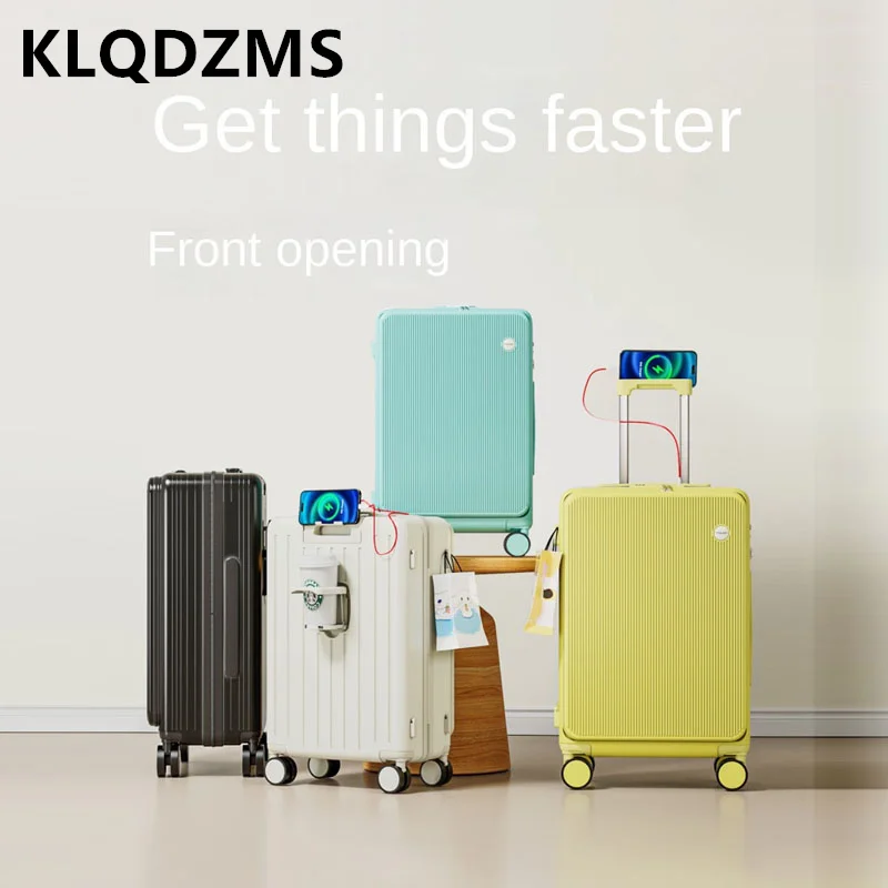 KLQDZMS-Valise Multifonctionnelle avec Lumière d'Embarquement pour Roues, Chariot de Chargement Universel, Ouverture du Compartiment à Bagages, Voyage, 20 ", 24", 26"