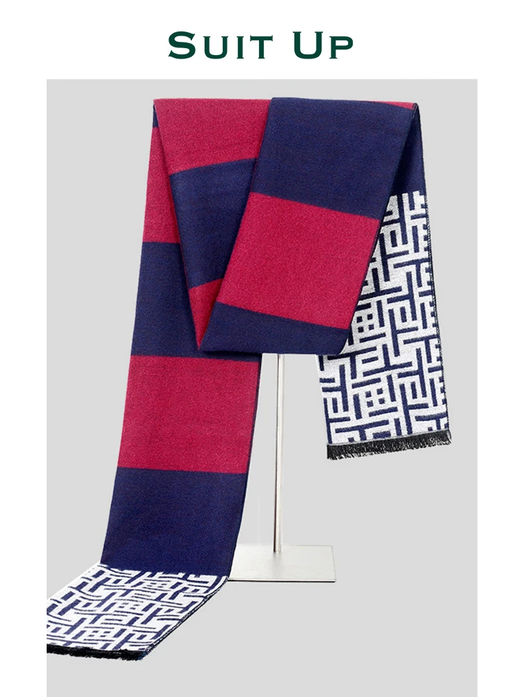 suitup-men's-scarf-faionable-plaid-design-warmth-polyester-fiber-winter-season-versatile-sli-accory-for-men-and-women