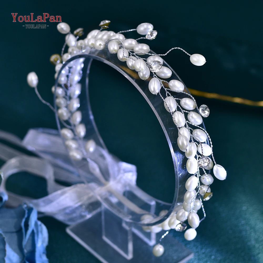 

YouLaPan Handmade Pearl Bride Hair Band Women Playful Headband Hair Vine Wedding Headpieces Women Bridesmaids Jewelry HP787