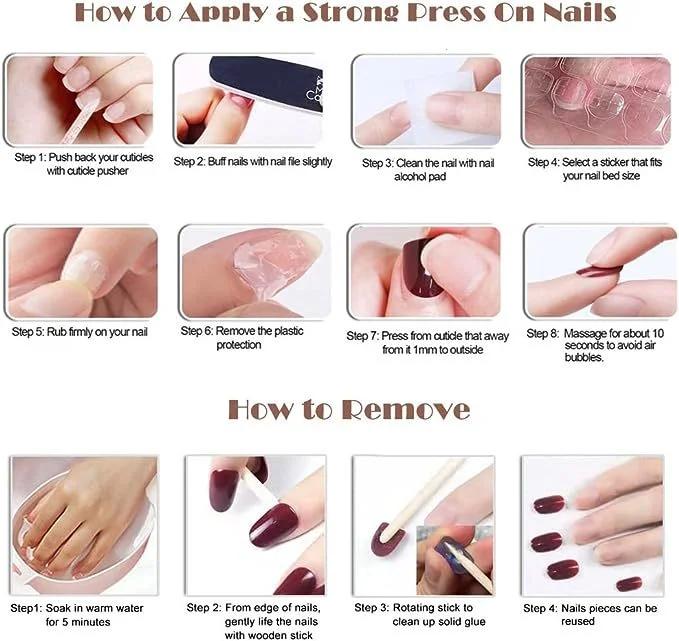 Wholesale nail glue, 2g, no-bake, quick-drying, long-lasting, universal for nail tips.