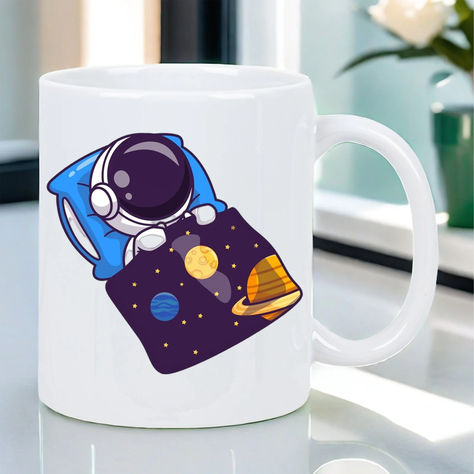 

This white ceramic mug, inspired by an elephant, is perfect for everyday office use.