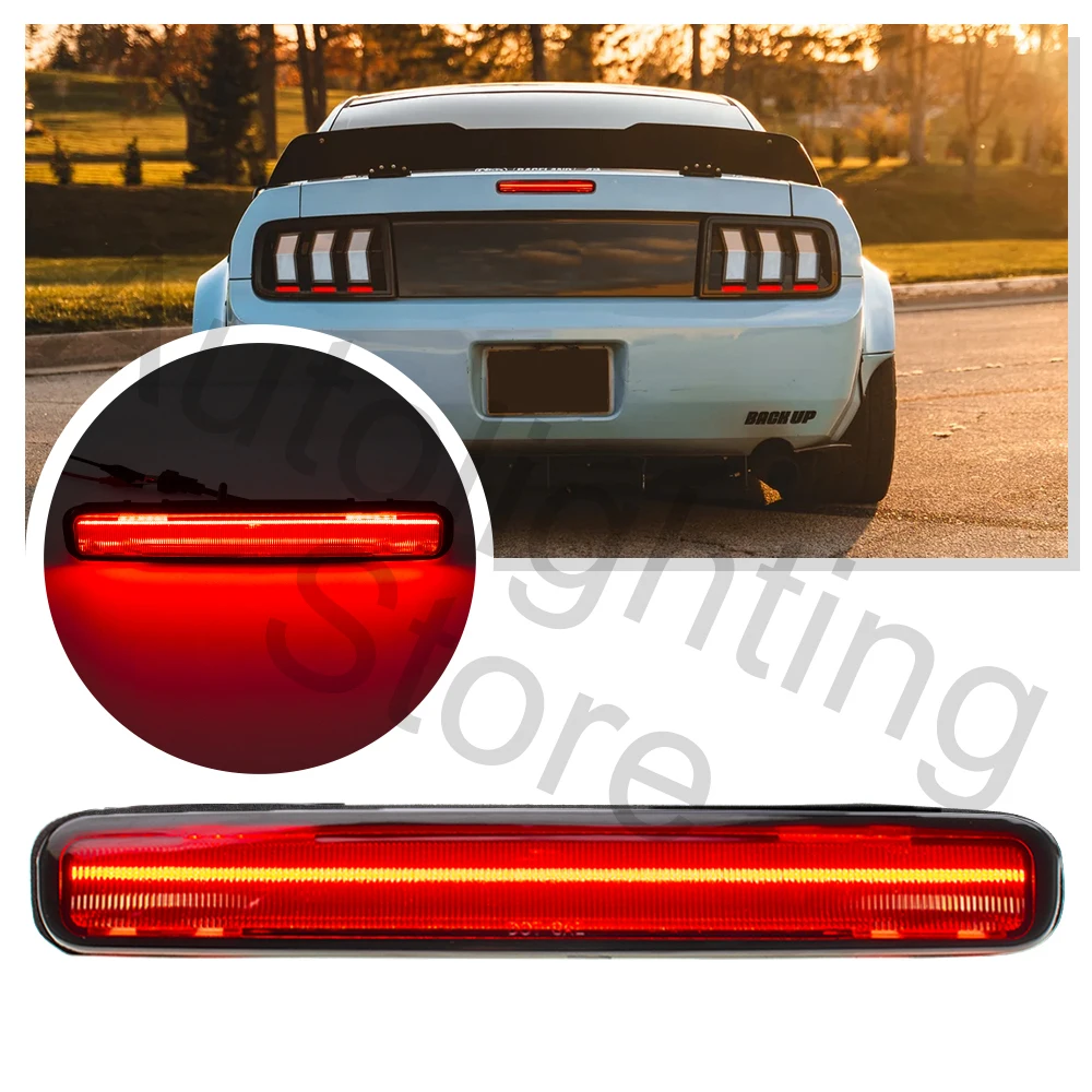 

1x for 2005-2009 Ford Mustang Smoke/RED Lens LED Third 3rd Brake Light Rear Stop Lamp bar