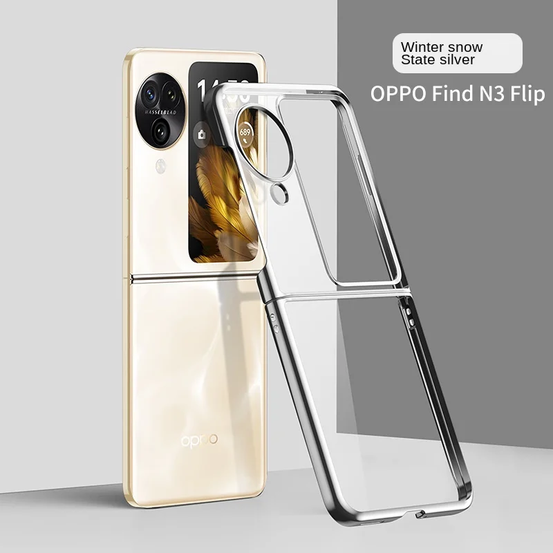 Electroplated Transparent Hard Shell Phone Case for OPPO Find N3 N2 Flip 5G N3flip N2flip Findn3flip Shockproof Cover