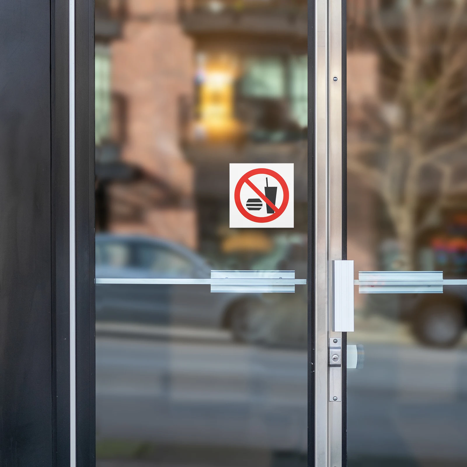 4pcs No Food Or Drink Sign Sticker Pvc Decal For Indoor Outdoor Theater Cafe Event No Outside Food Allowed Traffic Safety