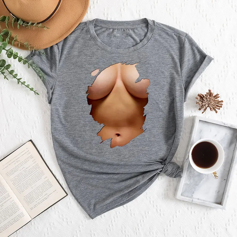 Sli ort SVE T-irt Korean Trendy Women's Top Thi Knitted Polyester Spring Faion Ladies' Tee