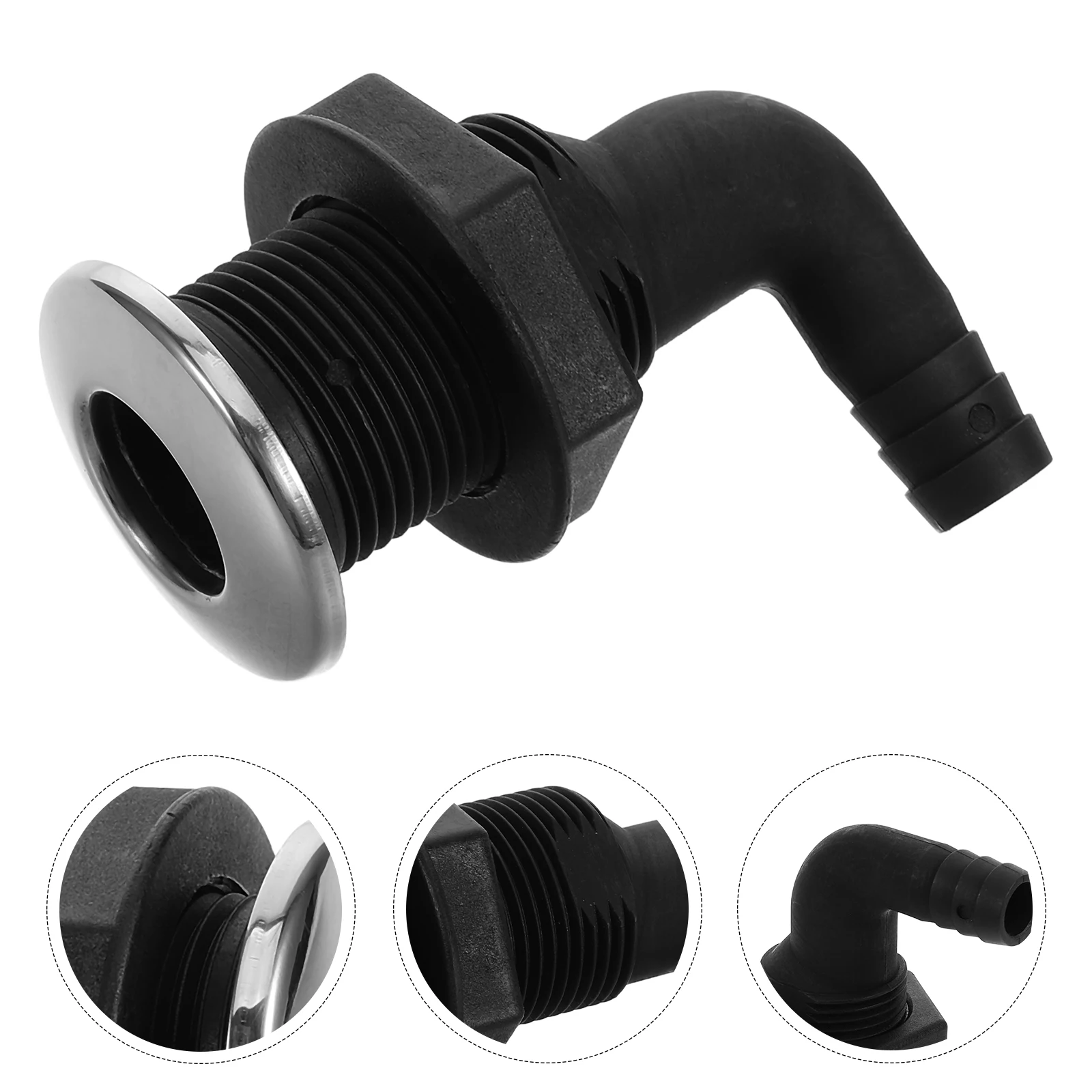 

Marine Sewage Outlet Deck Drain Scupper Boat Hull Plug Outer Diameter Valve Nylon Fitting Waterproof Seal Wear Resistant