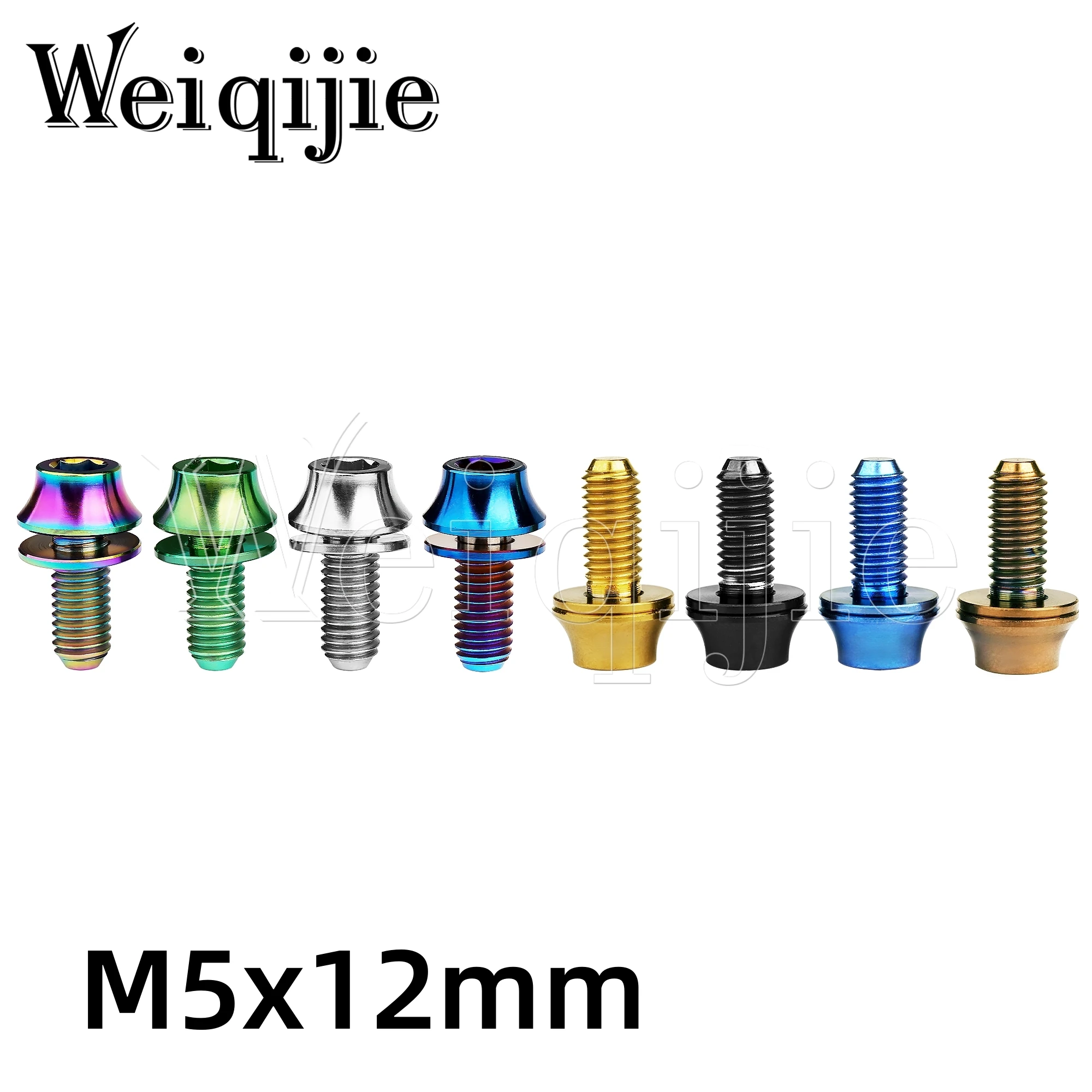 

Weiqijie 6Pcs Titanium M5x12mm Titanium Bolt Bicycle Water Bottle Retainer Mounting Screws For Road/Mountain Biking