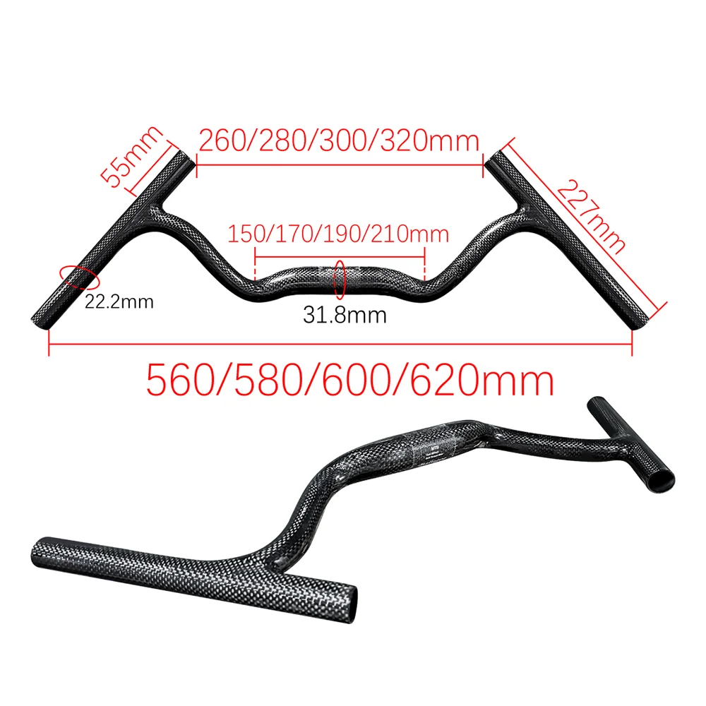 BALUGOE Mountainbike-Lenker Modifikation Spezialform 31,8mm Durchmesser MTB-Lenker 3K Glanzfinish Maßgefertigtes Fahrradzubehör – Detail 1