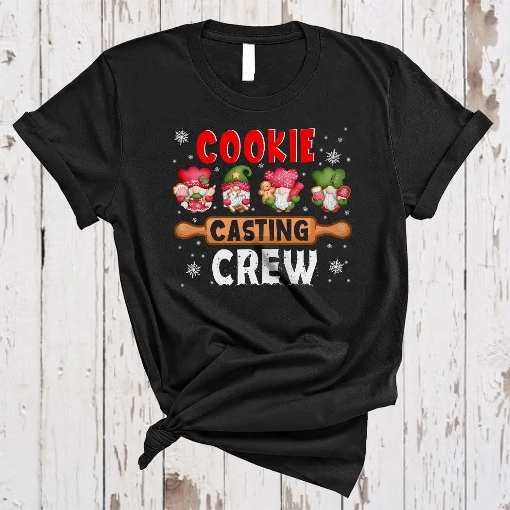 Christmas Casting Crew Funny Christmas Gnomes Holding Cookie Gingerbread Lover Gifts Unisex T-Shirt