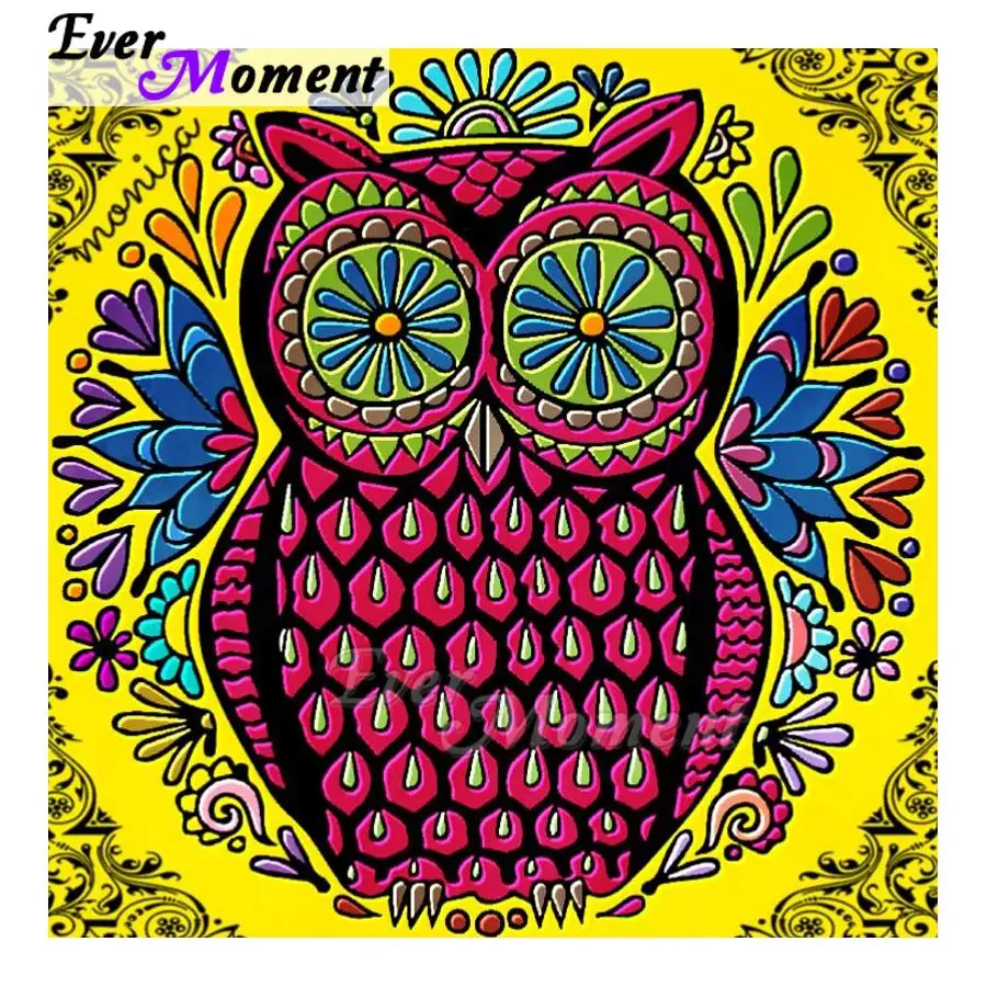 

Ever Moment Diamond Painting Cartoon Owl Picture Household Full Square Round Stones Resin Drill Gift for Home Decor ASF2206