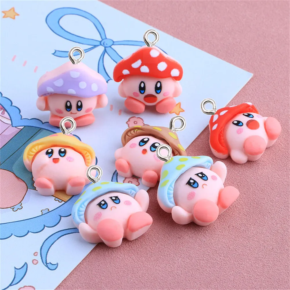 10Pcs Cartoon Mushroom Resin Charms Kawaii DIY Necklace Earring Bracelet Pendant Jewelry Making Accessories Phone Keychain Decor