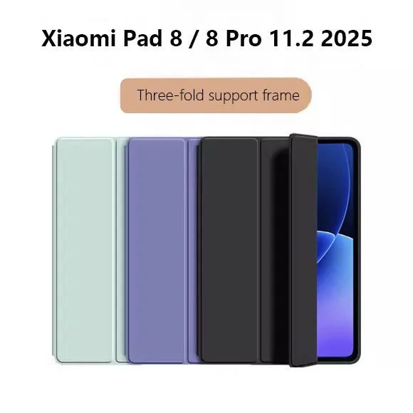 

Умный кожаный чехол для Xiaomi Pad 8 8Pro, 11,2 дюйма, 2025 7 5 6 Pro 11 8,8 Redmi Pad 2 SE 11 8,7 K Pad 8,8, тройной чехол-подставка