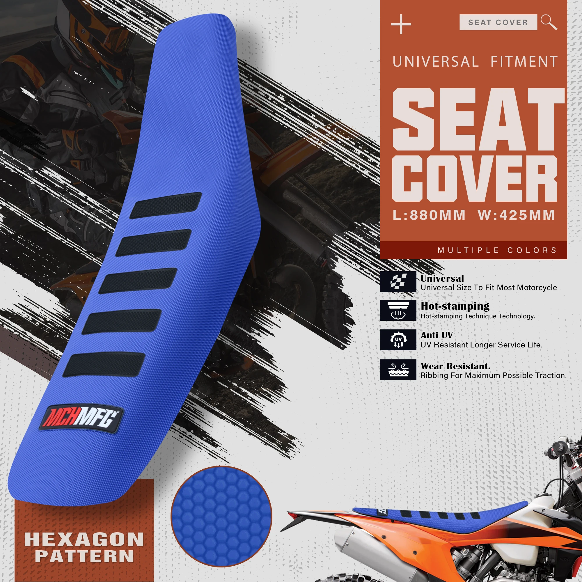 Fewfuss – housse de siège, coussins antidérapants, imperméables, accessoires de moto pour EXC TC CRF YZF