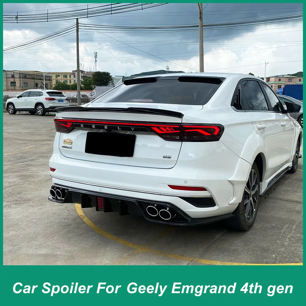 

Для Geely Emgrand четвертого поколения Proton S70 2022-2024 задняя крышка багажа, спойлер, верхние дефлекторы крыльев под давлением, крылья ABS Automot