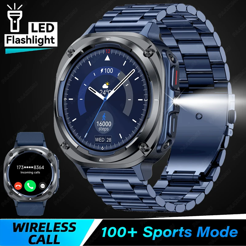 

НОВЫЕ умные часы Watch 7, IP68, водонепроницаемые, Bluetooth, пульсометр, светодиодный фонарик, уличные умные часы для Android iOS