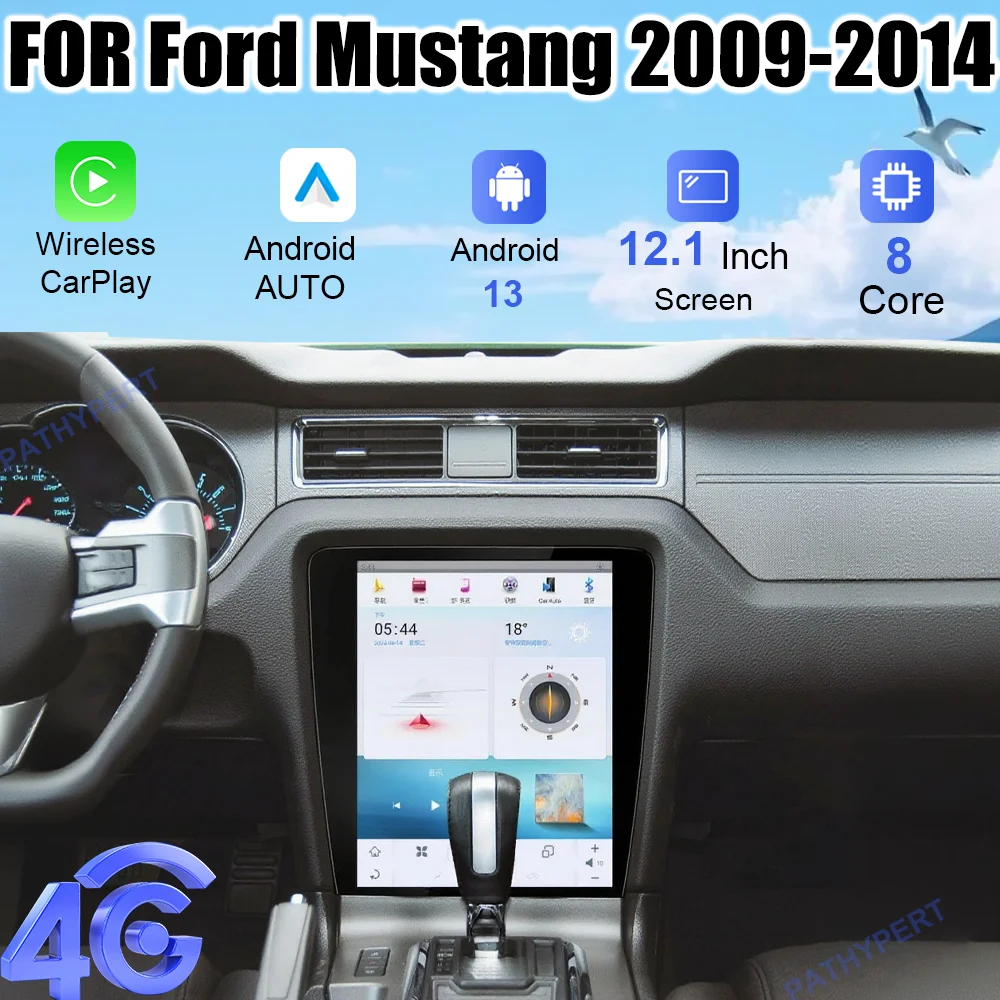 

12.1" Android 13 For Ford Mustang 2009-2014 Car Multimedia Player Radio Auto Bluetooth Wireless Carplay Screen GPS Head Unit DSP