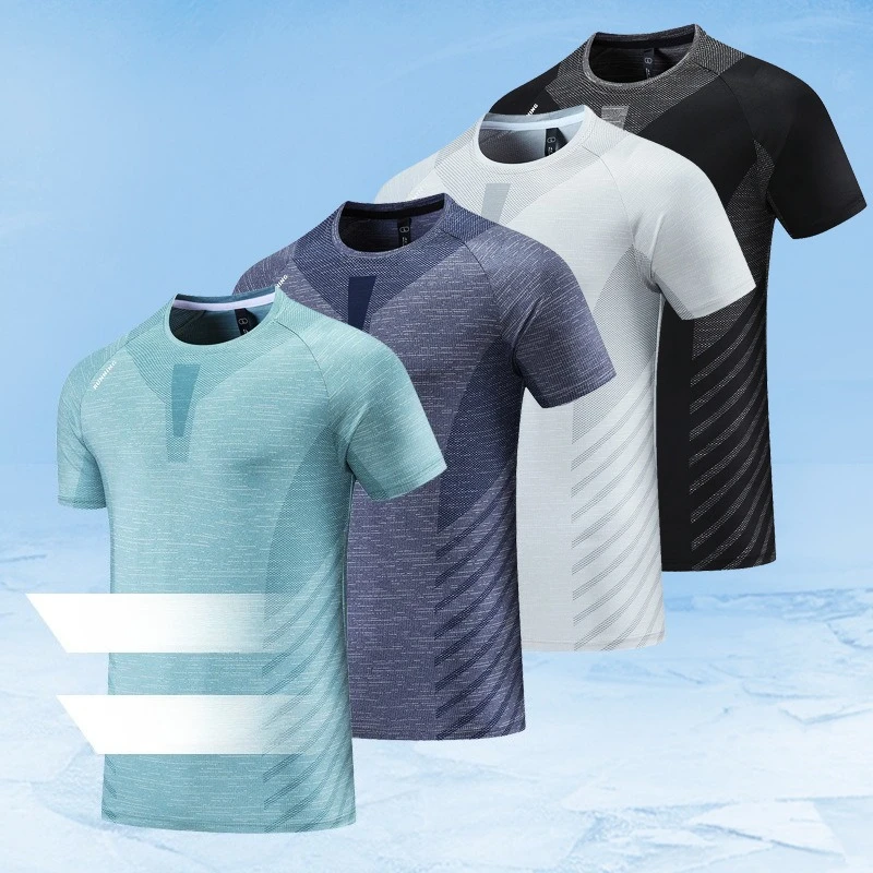 

Mens 2025 Running T-Shirts Quick Dry Fitness Top Lightweight Fabric Jogging Basketball Training Odor Resistant Tech Gym T Shirt