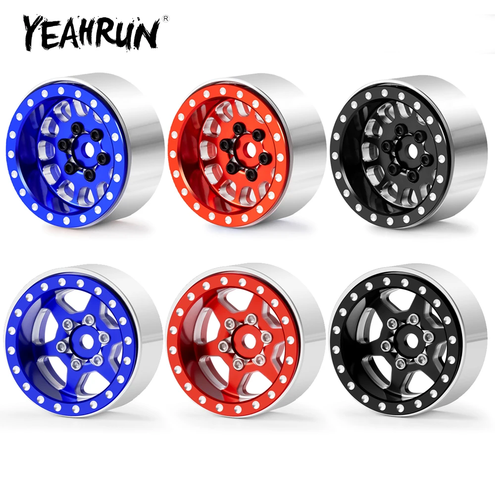 YEAHRUN 1,0 Zoll Micro Aluminium Beadlock Felgen für Axial SCX24 Deadbolt C10 Wrangler Gladiator Bronco 1/24 RC Autoteile