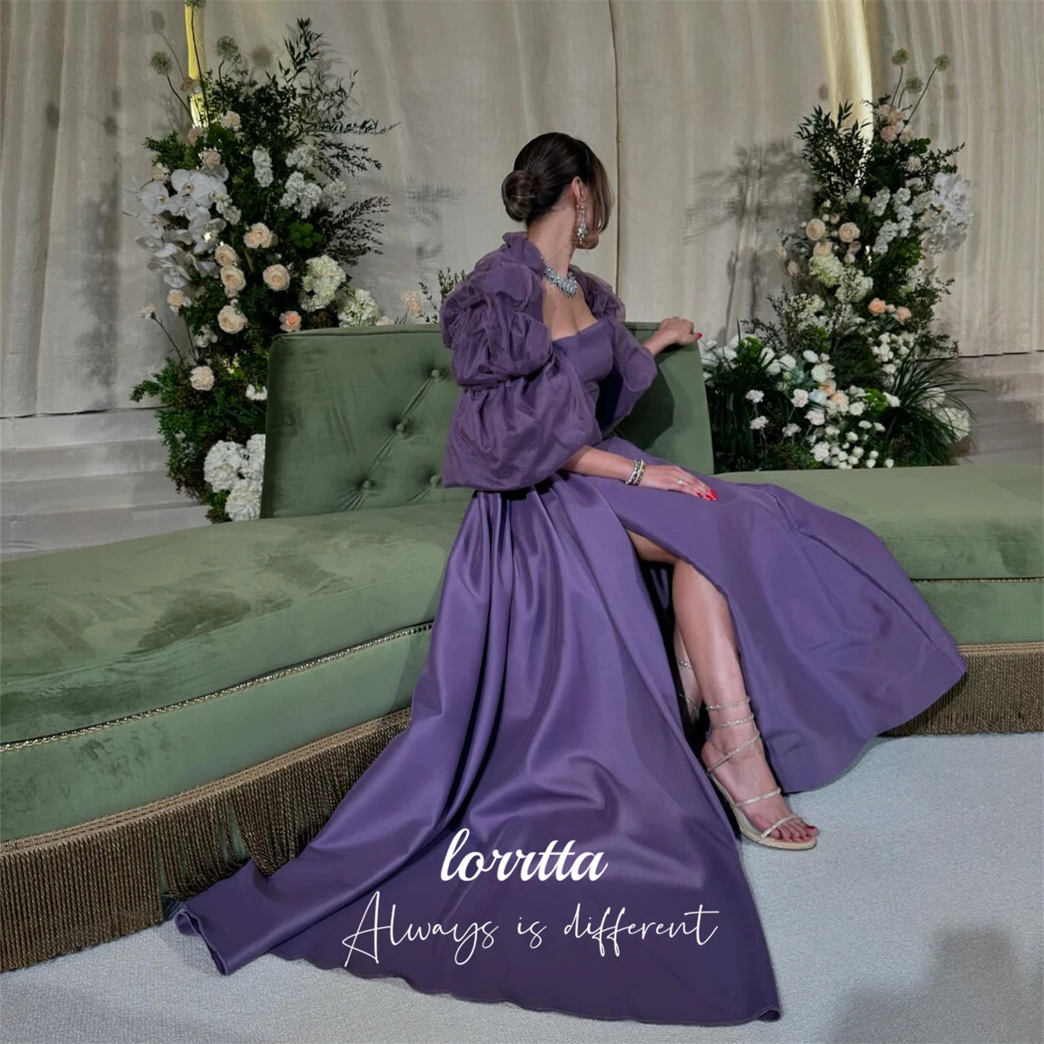 Loretta Maßgeschneidertes Abendkleid, luxuriöse Abendkleider für Damen, elegante Damenkleider für Hochzeit, Party, lila Ballkleider