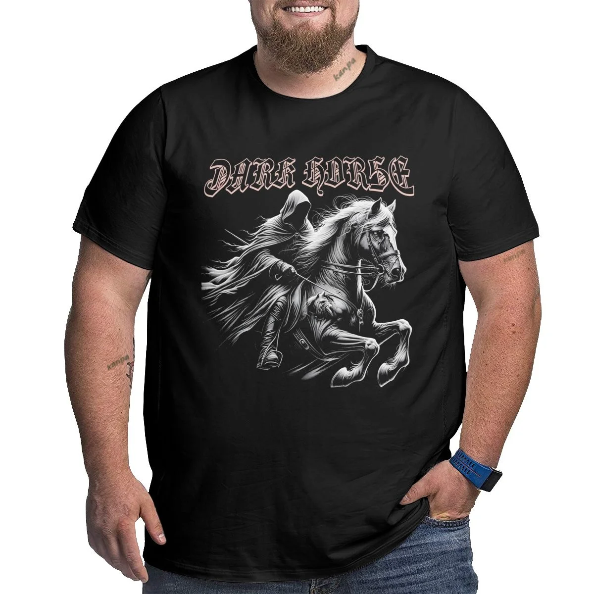 

Skeleton Horse Men's Plus Size T Shirts Oversize Cotton Graphic T-shirts Man Big and Tall 1XL-6XL Top Tees Loose Large Clothes