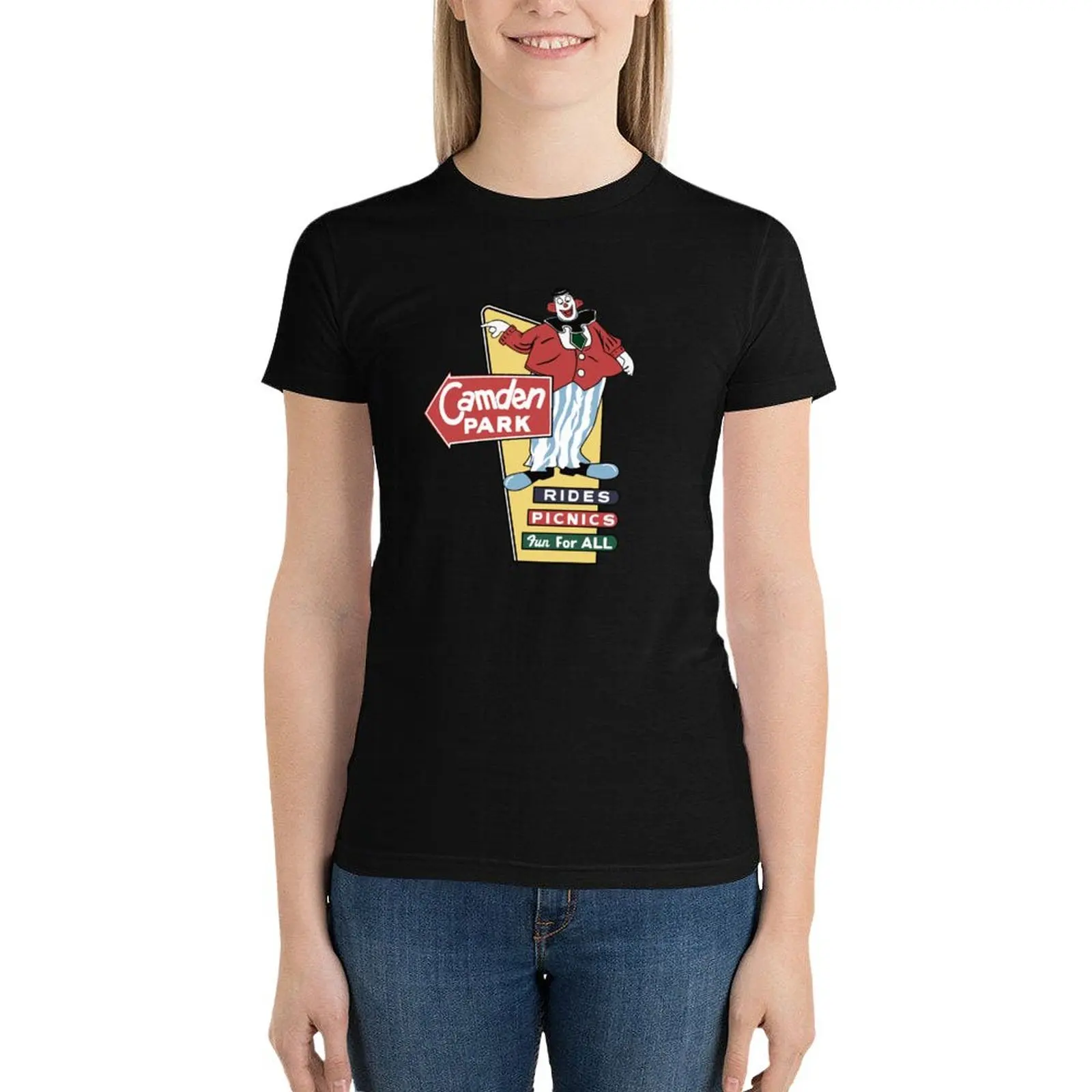 

The Camden Park Happy Clown T-Shirt vintage clothes tops plus size tops western t shirts for Women