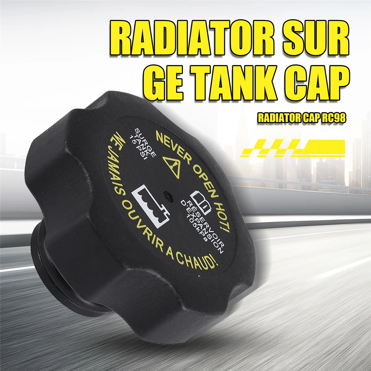 RC98 15075118   Equipo de tapa de radiador 15 P.S.I. Tapa del depósito de sobretensión del radiador para Chevy Silverado GMC Sierra Yukon Hummer H2,—L49A